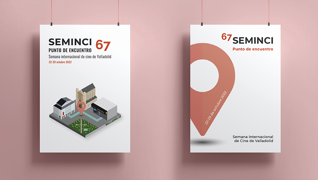 Diseño de los carteles de la categoría "Punto de encuentro" de la "Seminci"