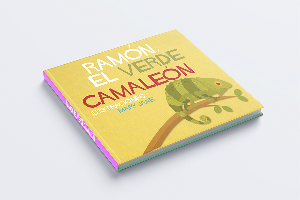 Diseño editorial de la portada del libro camaleón