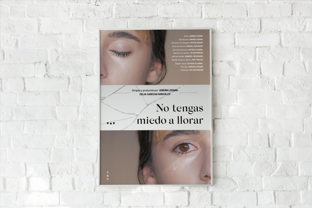 Mockup del diseño del cartel del cortometraje "No tengas miedo a llorar"