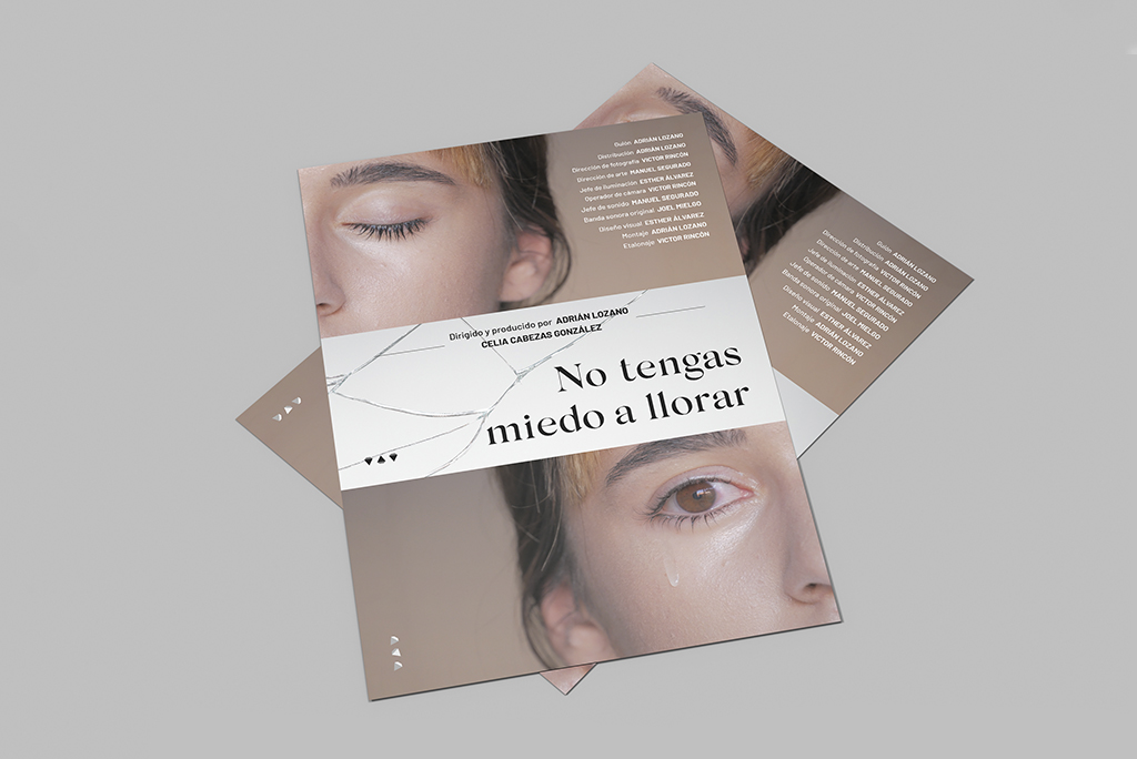 Segundo mockup del diseño del cartel del cortometraje "No tengas miedo a llorar"