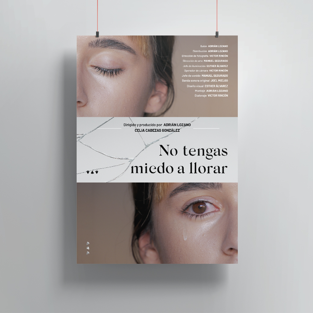 Tercer mockup del diseño del cartel del cortometraje "No tengas miedo a llorar"