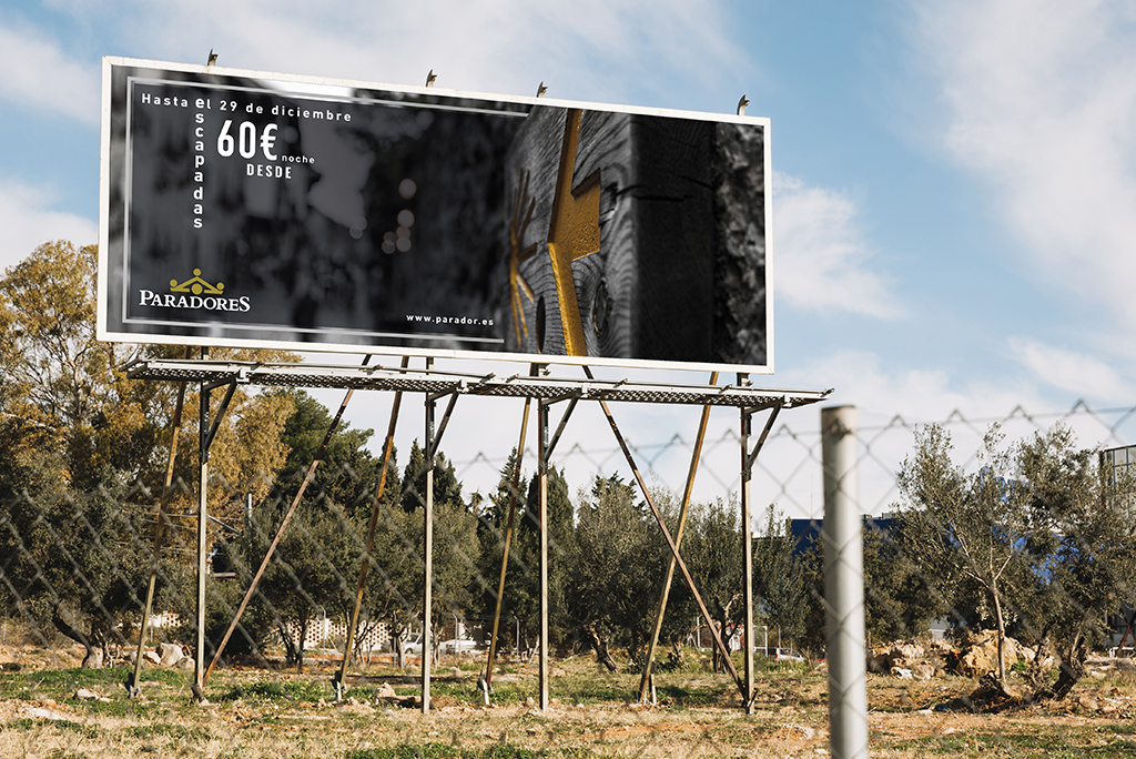 Mockup de la versión 1 de la valla publicitaria para Paradores
