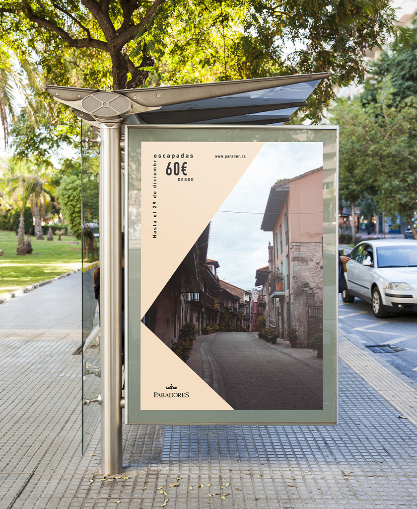 Mockup de la versión 2 del mupi para Paradores