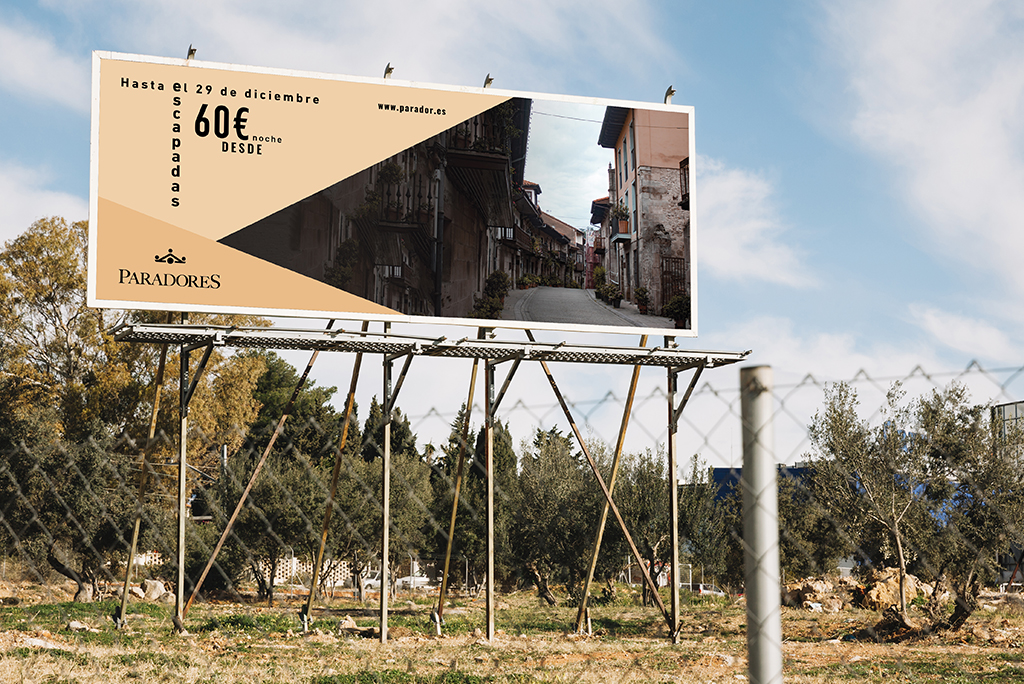 Mockup de la versión 2 de la valla publicitaria para Paradores