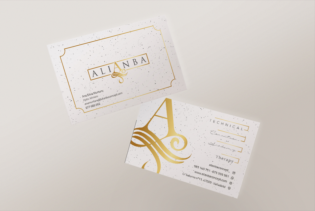 Diseño de las tarjetas de visita de Alianba