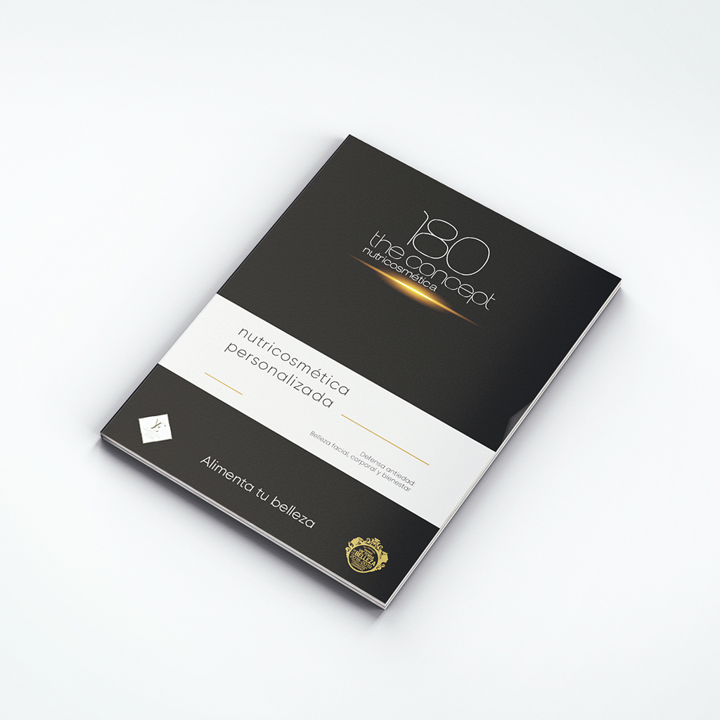 Diseño editorial de la portada del catálogo informativo B2B de 180 the concept