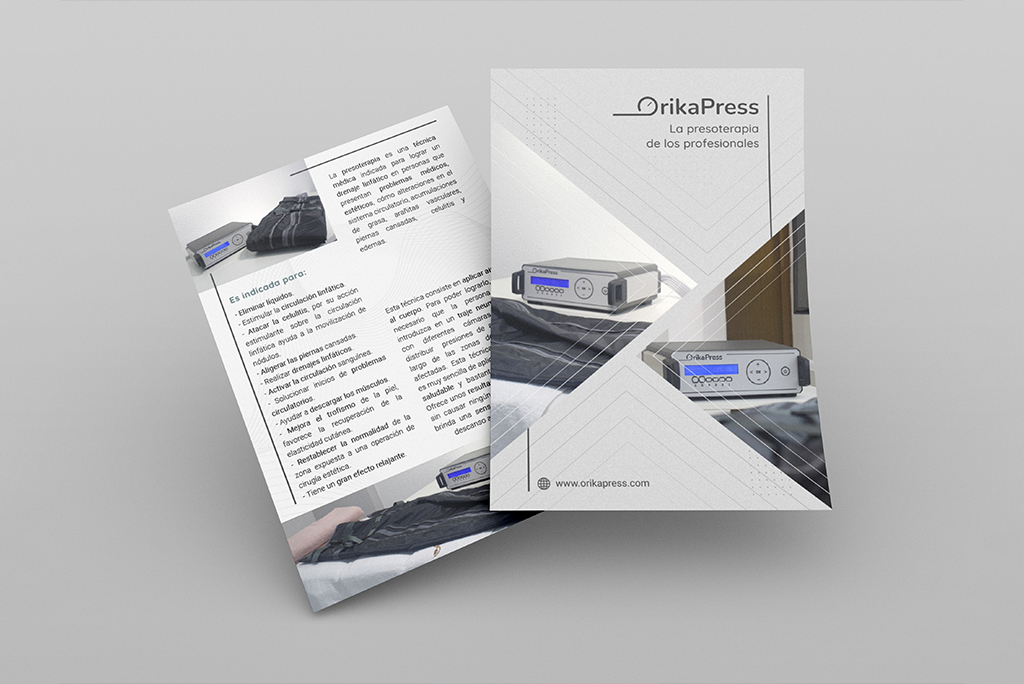 Diseño editorial del folleto de OrikaPress