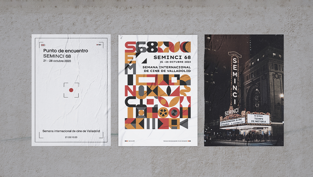 Diseño de los carteles de la Seminci 68 de las tres categorías